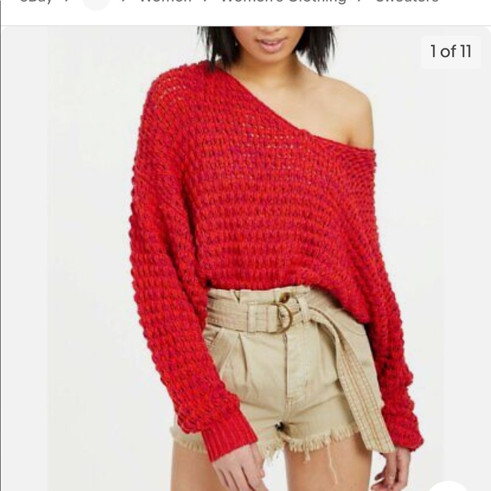Free People “Coconut” v-neck sweater